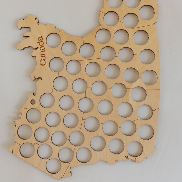 Map of CANADA Bottle Cap Map Wooden Home Decor Wall Decoration Man Cave - Picture 6 of 6